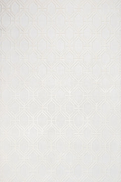 Zephyr Beyaz Geometrik Polyester Makine Halısı