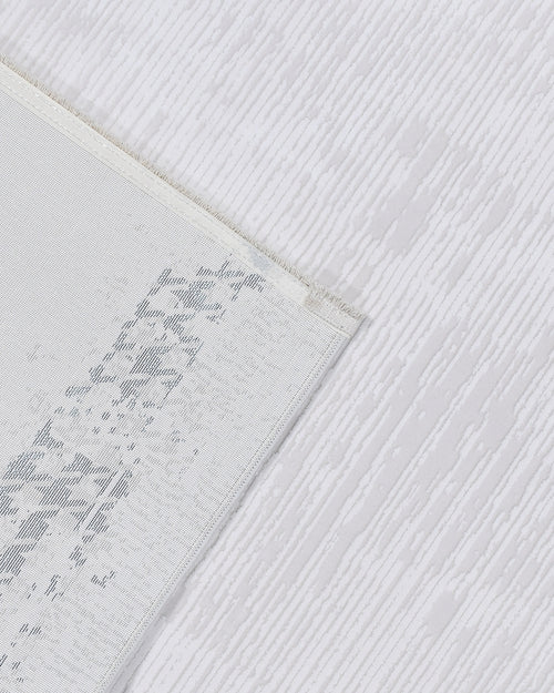 Zuri Beyaz Mavi Çerçeveli Polyester Makine Halısı