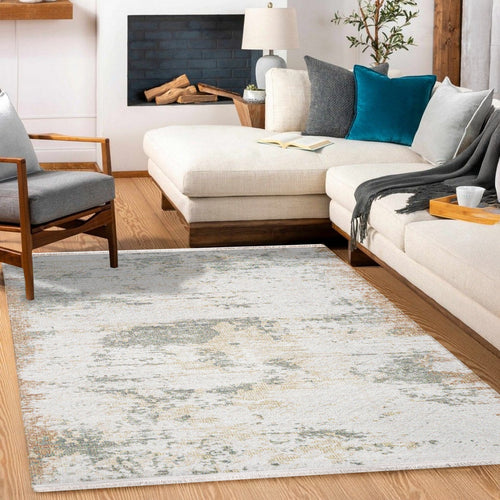 Lola Krem Modern Polyester Makine Halısı