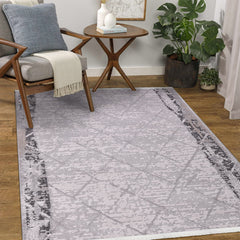 Gri Modern Akrilik Makine Halısı