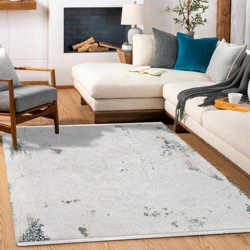 Esmeralda Gri Modern Bambu Akrilik Makine Halısı