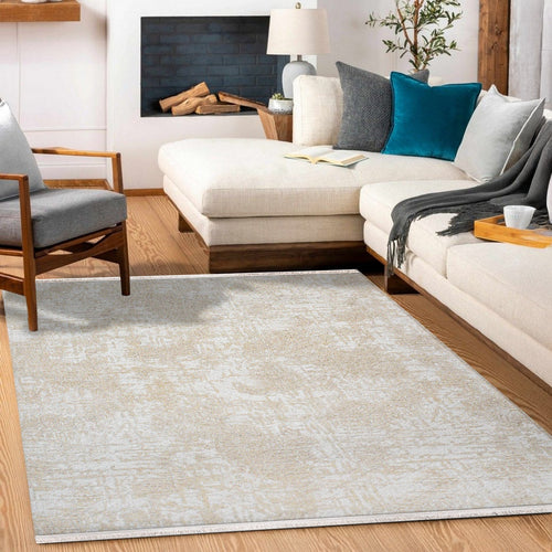 Millia Krem Modern Bambu Viskon Akrilik Makine Halısı