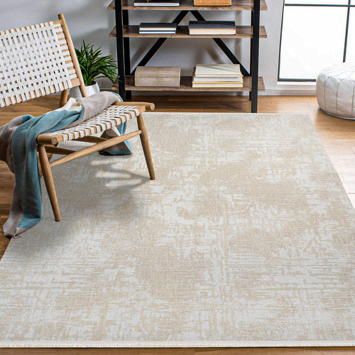 Millia Krem Modern Bambu Viskon Akrilik Makine Halısı