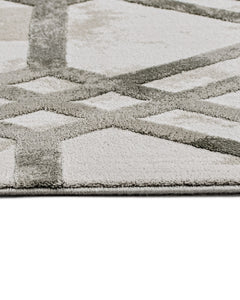 Kassidy Gri Geometrik Bambu Viskon Akrilik MakineHalısı