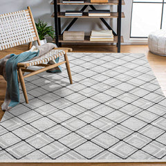 Aspen Gri Geometrik Akrilik Makine Halısı