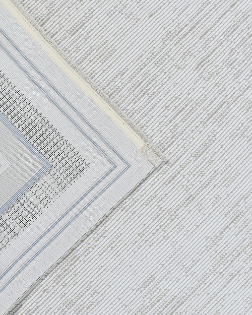 Elle Gri Çerçeveli Polyester Makine Halısı