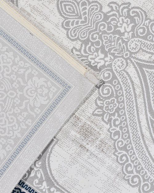 Viviana Gri Mavi Klasik Polyester Makine Halısı