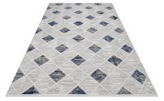 Carolina Gri Geometrik Polyester Makine Halısı