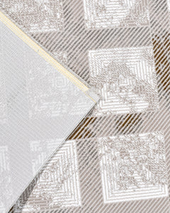 Jazlyn Krem Geometrik Polyester Makine Halısı