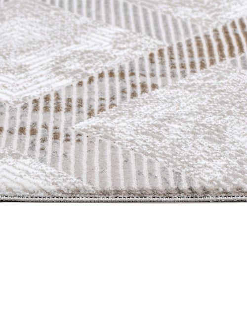 Jazlyn Krem Geometrik Polyester Makine Halısı