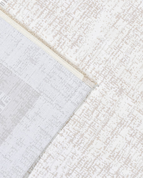 Nola Krem Kahverengi Çerçeveli Polyester Makine Halısı