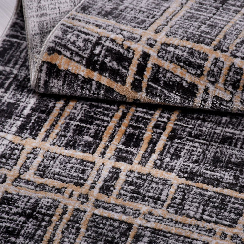 Siyah Modern Mikropolyester Makine Halısı