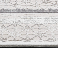 Kinsley Beyaz Çerçeveli Polyester Makine Halısı