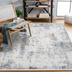 Genesise Gri Modern Polyester Makine Halısı