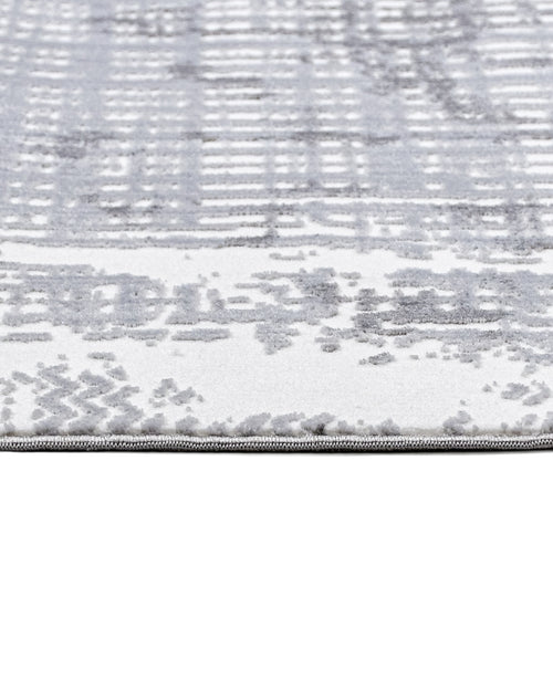 Skylar Gri Çizgili Polyester Makine Halısı
