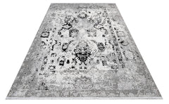 Aeliyah Gri Eskitme Polyester Makine Halısı