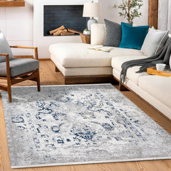 Madelin Gri Modern Polyester Makine Halısı