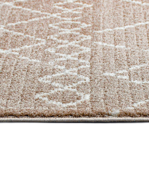 Pearl Kahverengi Geometrik Polyester Makine Halısı