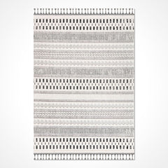 Gri Geometrik Polyester Makine Halısı