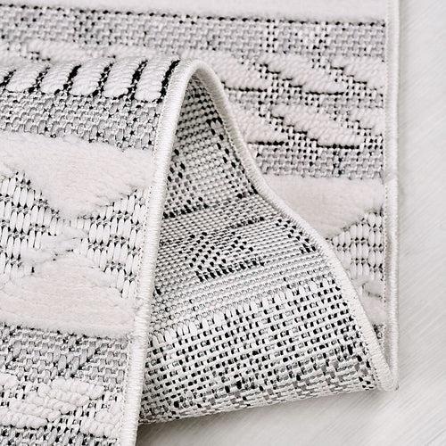 Gri Geometrik Polyester Makine Halısı