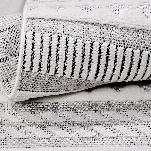 Gri Geometrik Polyester Makine Halısı