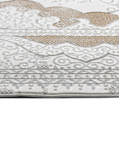 Reyna Beyaz Klasik Polyester Makine Halısı