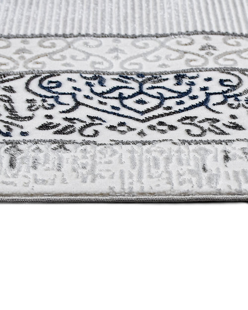 Oaklee Beyaz Çerçeveli Polyester Makine Halısı