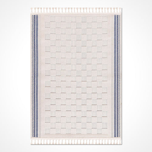 Krem Modern Polyester Makine Halısı