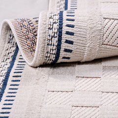 Krem Modern Polyester Makine Halısı