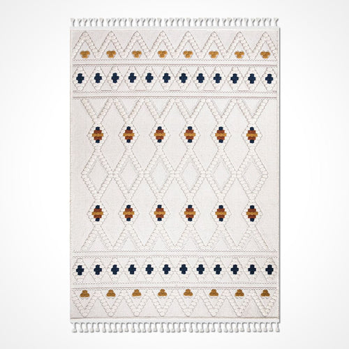 Honey Bej Geometrik Polyester Makine Halısı