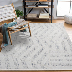 Ivore Bej Geometrik Polyester Makine Halısı