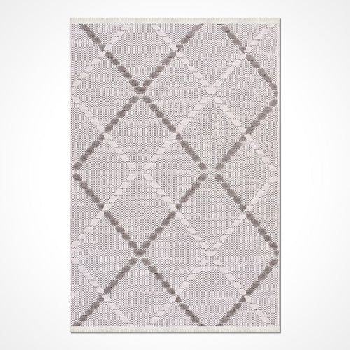 Gri Modern Polyester Makine Halısı