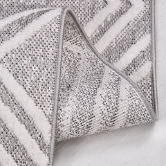 Gri Geometrik Polyester Makine Halısı