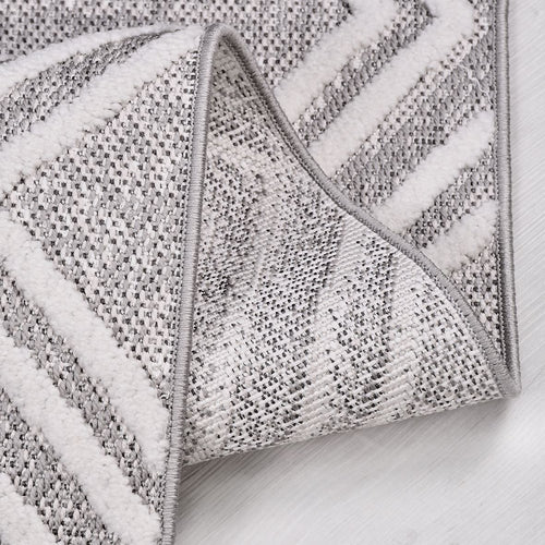Gri Geometrik Polyester Makine Halısı