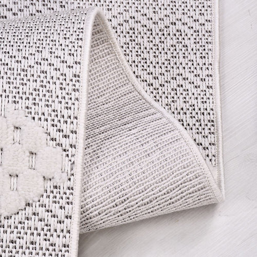 Gri Geometrik Polyester Makine Halısı