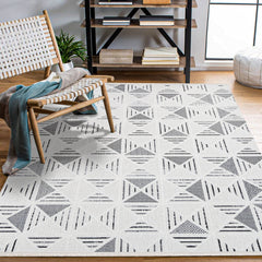 Onyx Krem Geometrik Polyester Makine Halısı