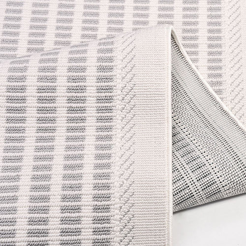 Mahogany Gri Çizgili Polyester Makine Halısı
