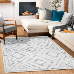 Mulberry Bej Geometrik Polyester Makine Halısı