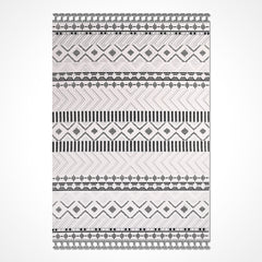 Nectar Beyaz Geometrik Polyester Makine Halısı