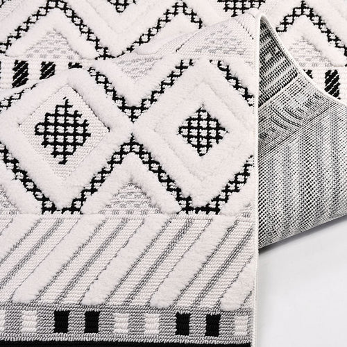 Nectar Beyaz Geometrik Polyester Makine Halısı