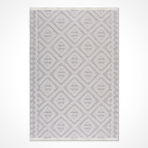 Krem Modern Polyester Makine Halısı