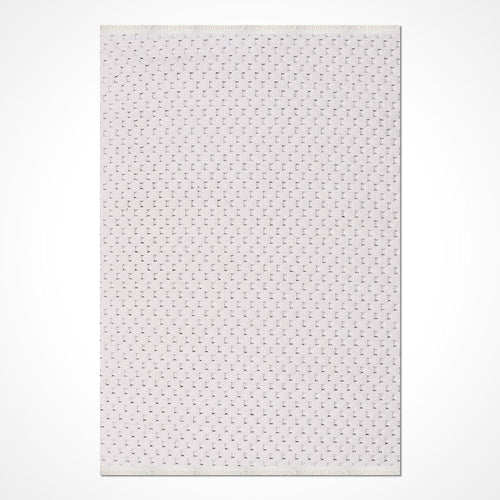 Beyaz Modern Polyester Makine Halısı