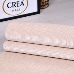 Bej Modern Akrilik Makine Halısı