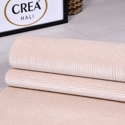 Bej Modern Akrilik Makine Halısı