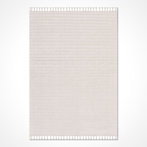 Krem Düz Polyester Makine Halısı