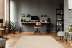 Hasır Görünümlü Kaymaz Renkli Dokuma Modern Kilim Halı