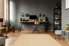 Hasır Görünümlü Kaymaz Renkli Dokuma Modern Kilim Halı