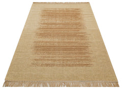 Hasır Görünümlü Kaymaz Renkli Dokuma Modern Kilim Halı