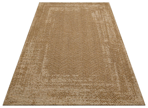 Hasır Görünümlü Kaymaz Renkli Dokuma Modern Kilim Halı