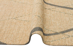 Hasır Görünümlü Kaymaz Renkli Dokuma Modern Kilim Halı